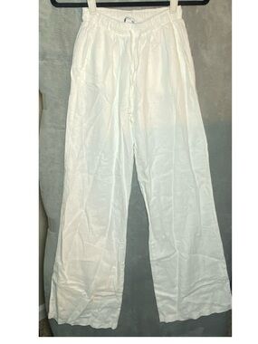 White Made in Italy Coastal Breathable quiet luxury White Pants Boho Small